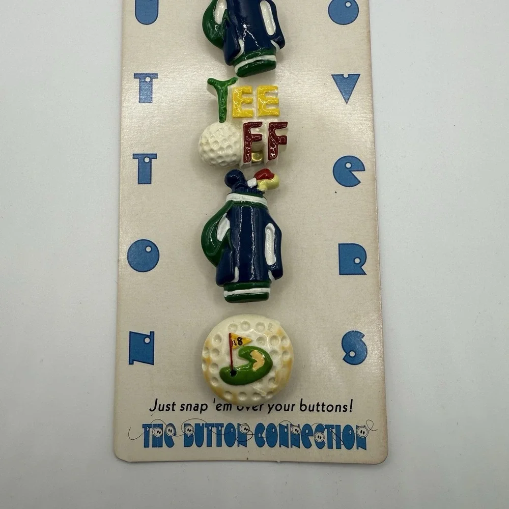 Vintage Pen-Reed Golf Motif Designer Button Covers Set of 5‎ Carmel CA Original